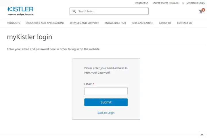 Update your password from your myKistler profile page.