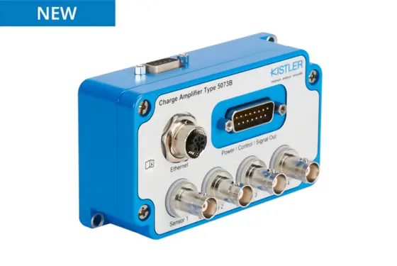  Data acquisition more precise thanks to the new 5073B charge amplifier with measuring range starting at 20 picocoulomb.