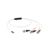 Separation cables for voltage output sensors, 1/4-28 neg. to 3 x BNC pos., FEP / 1756CxxK04 Cables 1756CxxK04 for voltage output sensors (e.g. IEPE triaxial accelerometers).