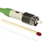 Ultra-thin fiber segment interferometry (FSI) strain sensor 2071A, 155 µm diameter, with optical connector.