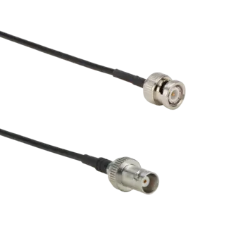 Coaxial cables with EMI suppression ferrite for distance extension.
