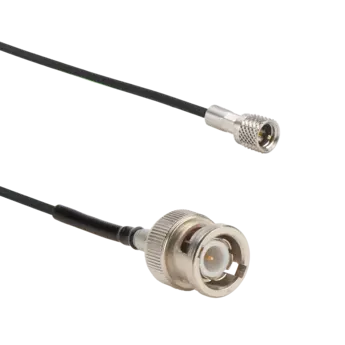 Connection cables for piezoelectric sensors, KIAG 10-32 pos. to BNC pos., FPM / 1631CRK01SP High impedance coaxial cables 1631CRK01SP for charge output sensors (e.g. PE uniaxial accelerometers).
