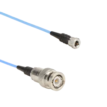 Connection cables for piezoelectric sensors, KIAG 10-32 pos. to BNC pos., blue, PFA / 1632A Coaxial cables 1632A for connection between sensor and charge amplifier (e.g.1-component force sensors, industrial production or automation).