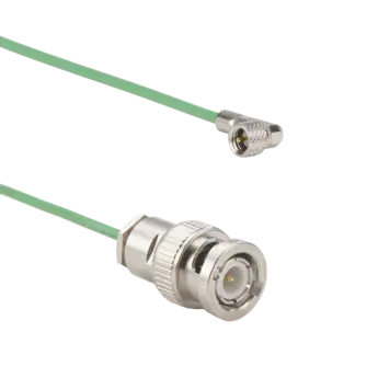 Connection cable for piezoelectric sensors, KIAG 10-32 pos. 90° to BNC pos., PFA, 1 m