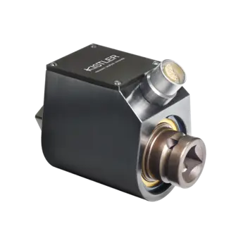 Torque and angle of rotation sensors with rotating measuring shaft / 5413-1200 The torque sensors operate according to the strain gauge principle and supply a passive analog output signal in mV/V. The torque and angle sensors have an integrated angle of rotation measurement.