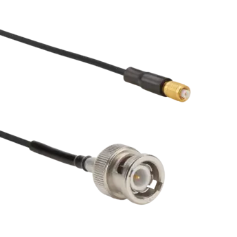 Connection cables for piezoelectric sensors, 5-44 neg. to BNC pos. / 1766AK04SP Coaxial cables 1766AK04SP for connection between sensor and DAQ unit (e.g. PE uniaxial accelerometers).
