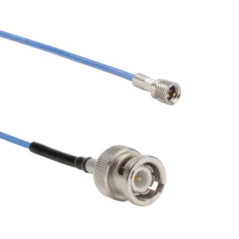 Connection cables for voltage output sensors, KIAG 10-32 pos. to BNC pos., PVC / 1768AxK01 Coaxial cables 1768AxK01 for connection between voltage output sensors (e.g. IEPE uniaxial accelerometers) and DAQ.