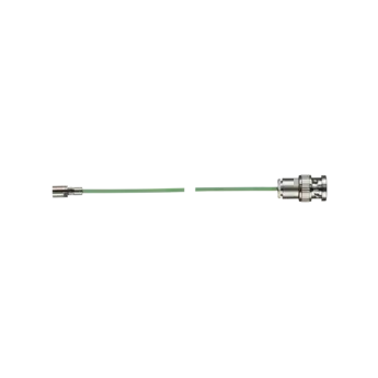 Connecting cables for piezoelectric sensors, KIAG 10-32 pos. int. - BNC pos. / 1939A Green, single-wire, high insulation, PFA based cables (ø2 mm) for sensors with KIAG 10-32 neg. int. connector