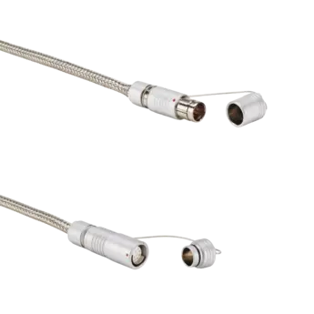 Extension for cavity pressure sensors, Fischer 104 pos. to Fischer 104 neg., metalic gray, 1 m