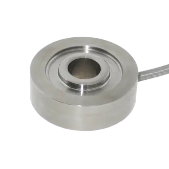 Miniature ring sensors, strain gauge load cells for compression forces, Fz max 20 N to 200 kN / 4574A These miniature ring load cells with a central clearance hole are applied for compression force measurements with wide measuring ranges.