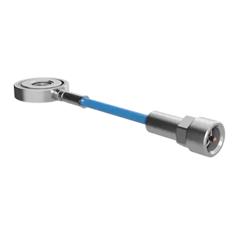 Piezoelectric force sensors HighSens SlimLine, ring force transducers, maximum force Fz up to 2.7 kN / 913XCD Highly sensitive crystal-based force sensor with integrated drag-chain suitable connecting cable to measure very small highly dynamic and quasistatic forces. These force transducers have a sealed housing and are ideal for industrial and laboratory applications.