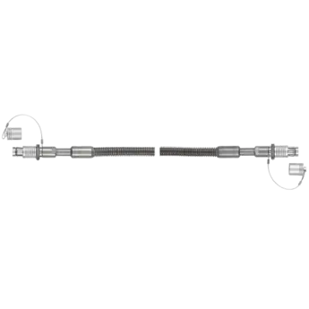 Connecting cable for force plates, 2x Fischer 9-pin pos. straight, steel hose / 1681B Connecting cables for force plates with charge output