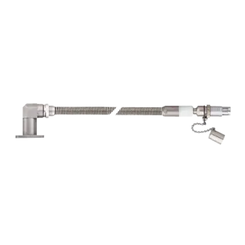 Connecting cables for multicomponent dynamometers, 3-wire, 90° Fischer flange 9-pole pos. / 1689B These connecting cables are for multicomponent dynamometers with a high insulation (10^13 Ω) and metal sheath. They have 3 conductors.