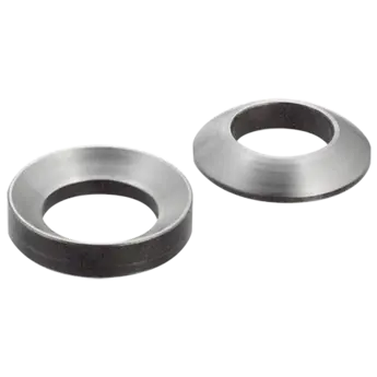 Spherical washers for piezoelectric force sensors of Types 90x1C and 910xC / 95x3 Measurement with piezoelectric sensors requires parallel surfaces. A spherical washer compensates unparallelities between sensor and measurement object. However a finished and even contact surface is still required.