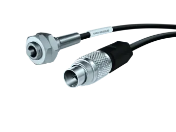 Contact sensors in various sizes and designs, S2 2-pin plug, external electronics / IG/S2 These contact sensors are compact and robust sensors that generate a signal via a "ground loop" when they come into contact with a metallic body.