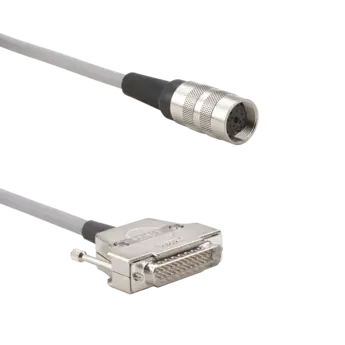 Connection cables for strain gauge torque sensors and CoMo Torque-4501AxxA, M16x0.75 12-pole neg. to D-Sub 25-pole pos. / KSM-12B 12-pole cables KSM-12B for strain gauge torque sensors.