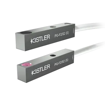 Through beam light barriers, flat housing, infrared, max. distance 180 mm, plugs S2 4- and 7-pin, external electronics / PG-F2-S2 These are compact split through-beam light barriers in flat housing with separate electronics.