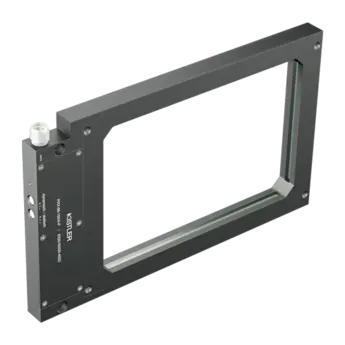 Frame light barriers, infrared, fork width 96 mm, plug M12 4-pin / PRX These are high-resolution frame light barriers with crossed light grid and integrated electronics for flat, disk-shaped parts.