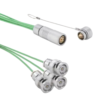 Separation cables for piezoelectric sensors, Fischer 104 neg. to BNC pos. / Z13705 Cables Z13705 for dynamometer and force plates (e.g. for sensors with Fischer connection).