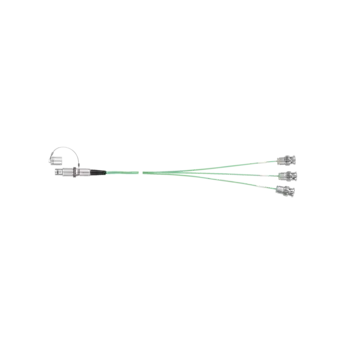 High-insulation adapter cables, 3-core, Fischer 9-pin neg. – 3 x BNC pos., custom length / Z13705SP These high-insulation adapter cables are used to connect cables with Fischer plugs to charge amplifiers with BNC input.